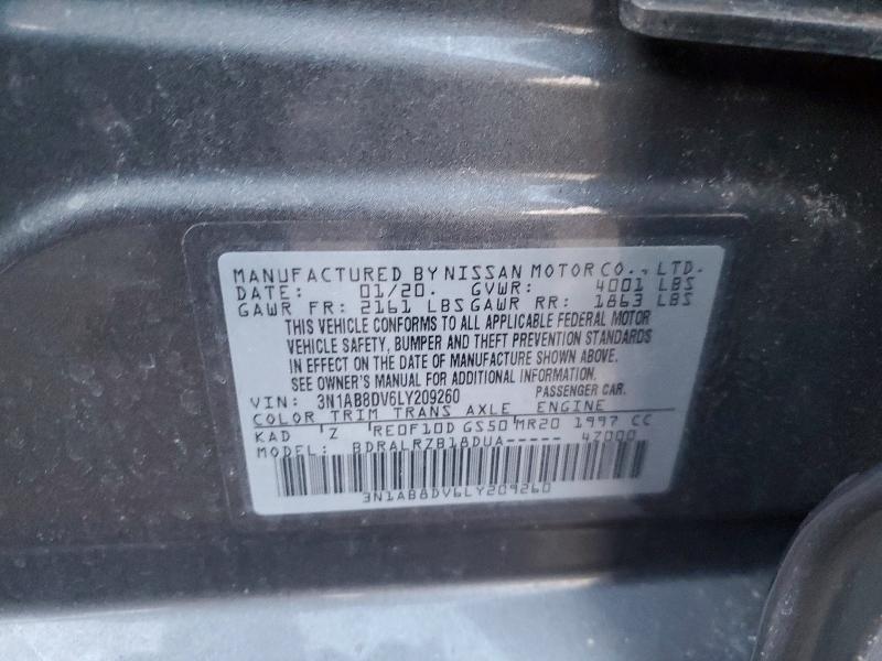 76472545 :رقم المزاد ، 3N1AB8DV6LY209260 vin ، 2020 Nissan Sentra مزاد بيع