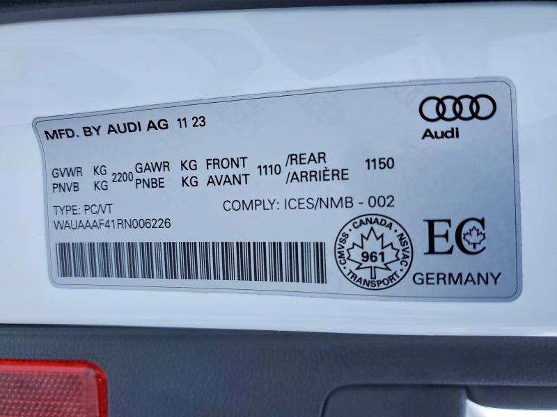 Продаж на аукціоні авто 2024 Audi A4, vin: WAUAAAF41RN006226, номер лоту: 77196295