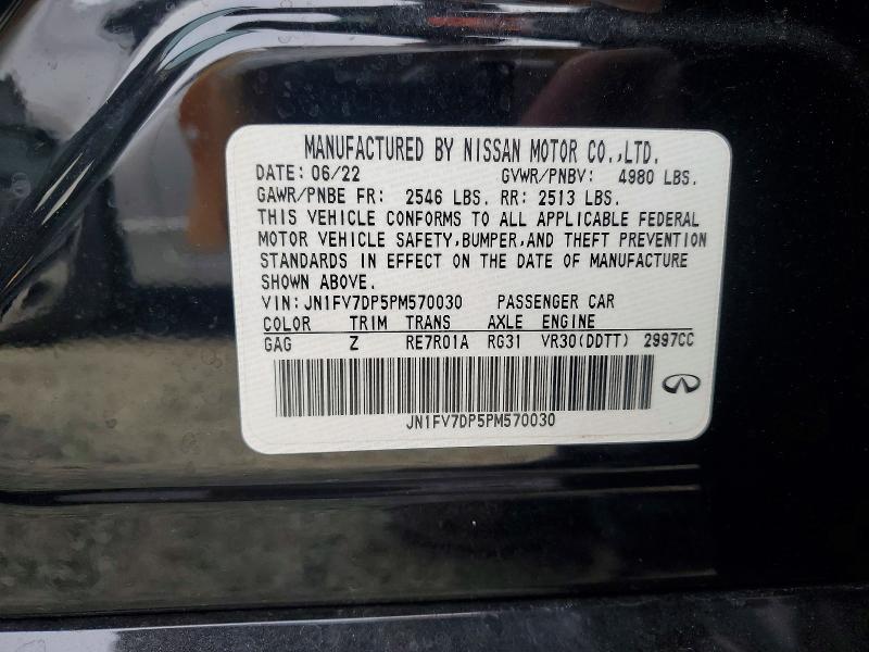 76284395 :رقم المزاد ، JN1FV7DP5PM570030 vin ، 2023 Infiniti Q50 مزاد بيع