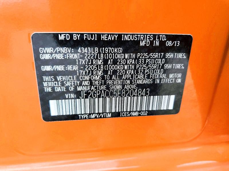 Продажа на аукционе авто 2014 Subaru Xv Crosstrek, vin: JF2GPACC5E8204843, номер лота: 78900575