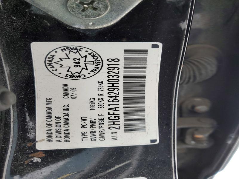 99683305 :رقم المزاد ، 2HGFA16429H032918 vin ، 2009 Honda Civic مزاد بيع