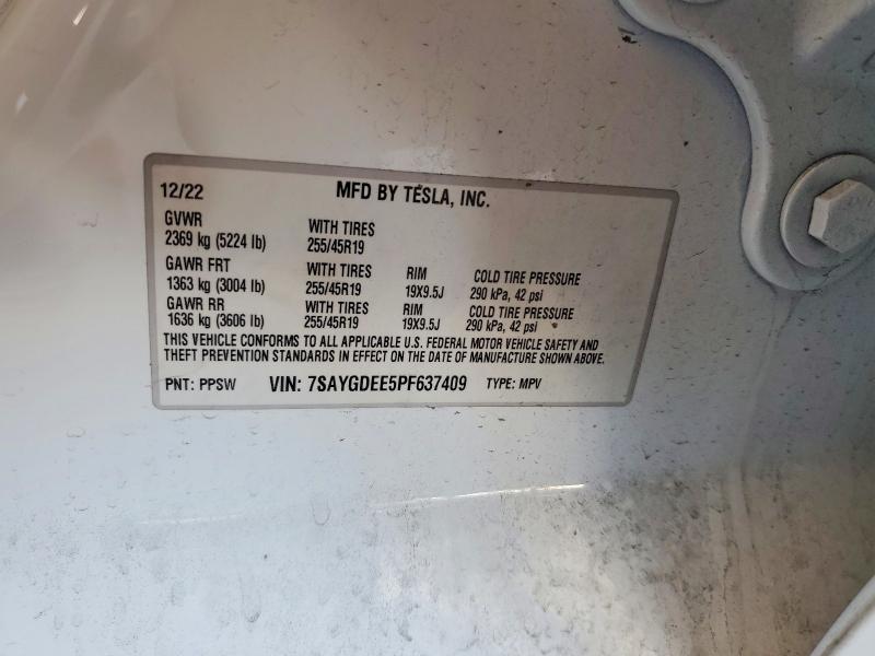 Продажа на аукционе авто 2023 Tesla Model Y, vin: 7SAYGDEE5PF637409, номер лота: 79384265