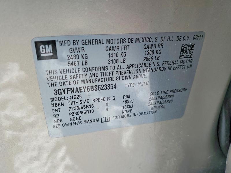 Продажа на аукционе авто 2011 Cadillac Srx, vin: 3GYFNAEY6BS623354, номер лота: 75838735