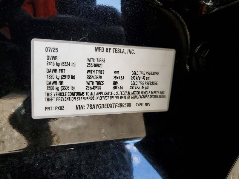 2026 Tesla Model Y მანქანა იყიდება აუქციონზე, vin: 7SAYGDEDXTF409598, აუქციონის ნომერი: 78254855