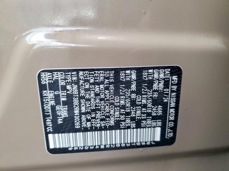 77408445 :رقم المزاد ، JN8BT3BB2RW430269 vin ، 2024 Nissan Rogue مزاد بيع