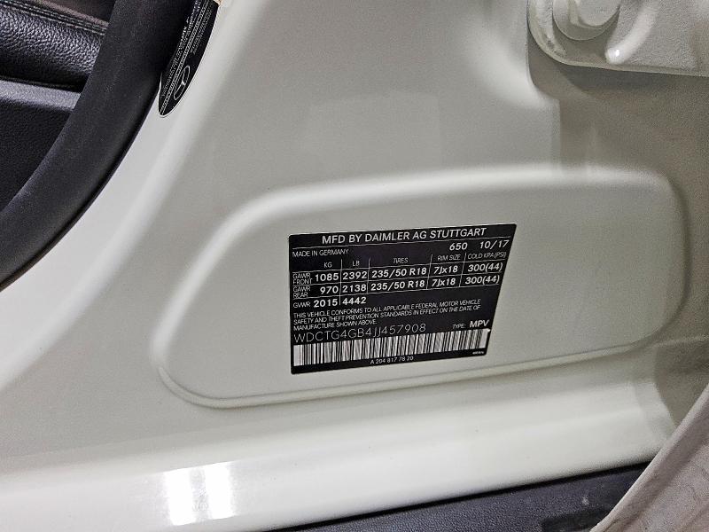 Продажа на аукционе авто 2018 Mercedes-benz Gla, vin: WDCTG4GB4JJ457908, номер лота: 76395385