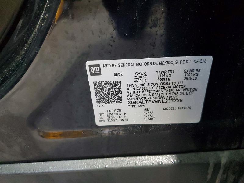 Aukcja sprzedaży 2022 Gmc Terrain, vin: 3GKALTEV6NL233736, numer aukcji: 77322065