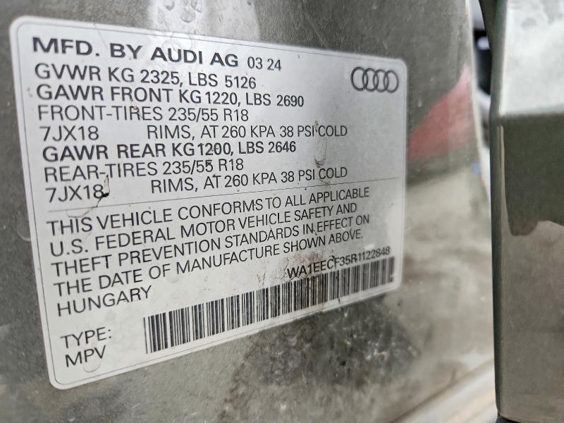 Aukcja sprzedaży 2024 Audi Q3, vin: WA1EECF35R1122848, numer aukcji: 75958825