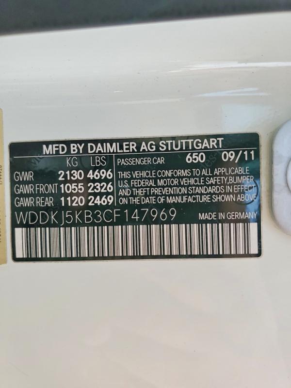 Продажа на аукционе авто 2012 Mercedes-benz E, vin: WDDKJ5KB3CF147969, номер лота: 75872665