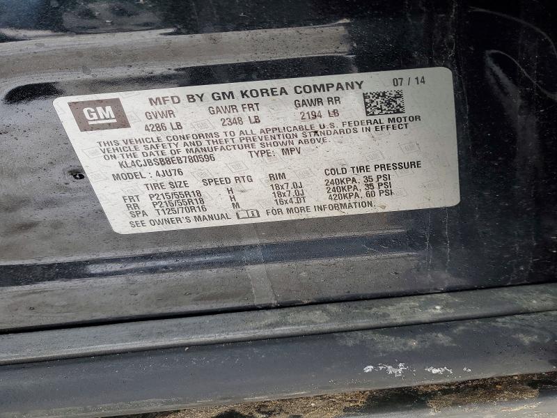 75342785 :رقم المزاد ، KL4CJBSB8EB780596 vin ، 2014 Buick Encore مزاد بيع