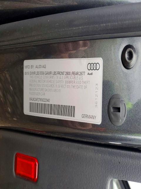 76590005 :رقم المزاد ، WAUK2AF27KN022940 vin ، 2019 Audi A6 مزاد بيع