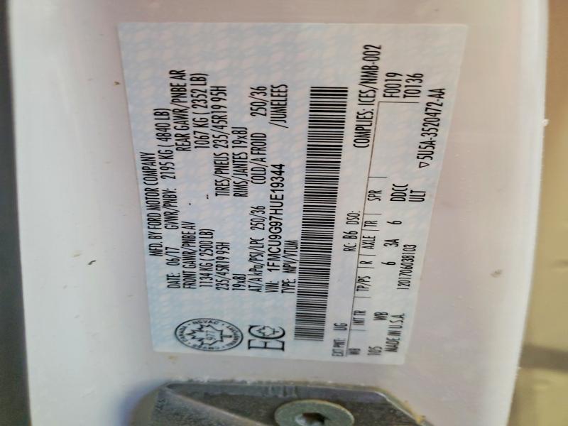 Aukcja sprzedaży 2017 Ford Escape, vin: 1FMCU9G97HUE19344, numer aukcji: 75969275