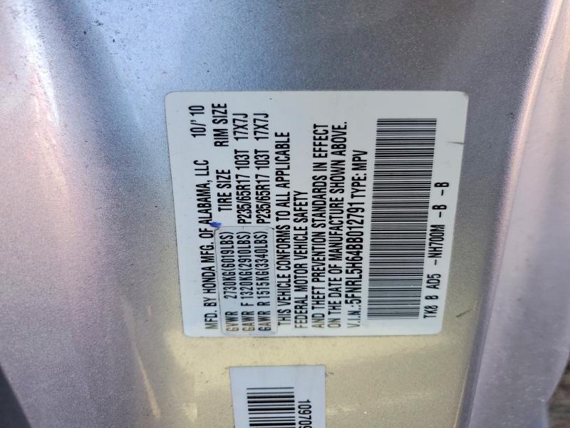Aukcja sprzedaży 2011 Honda Odyssey, vin: 5FNRL5H64BB012791, numer aukcji: 77343245
