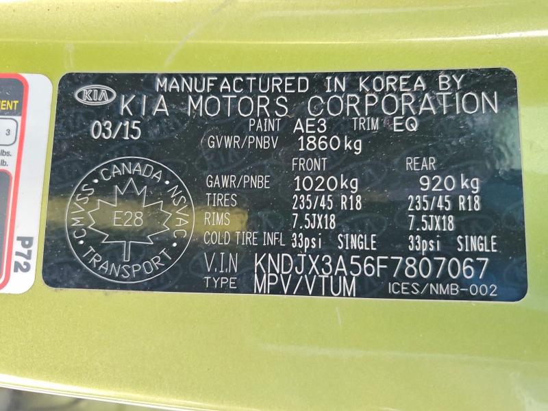 Aukcja sprzedaży 2015 Kia Soul, vin: KNDJX3A56F7807067, numer aukcji: 77076365