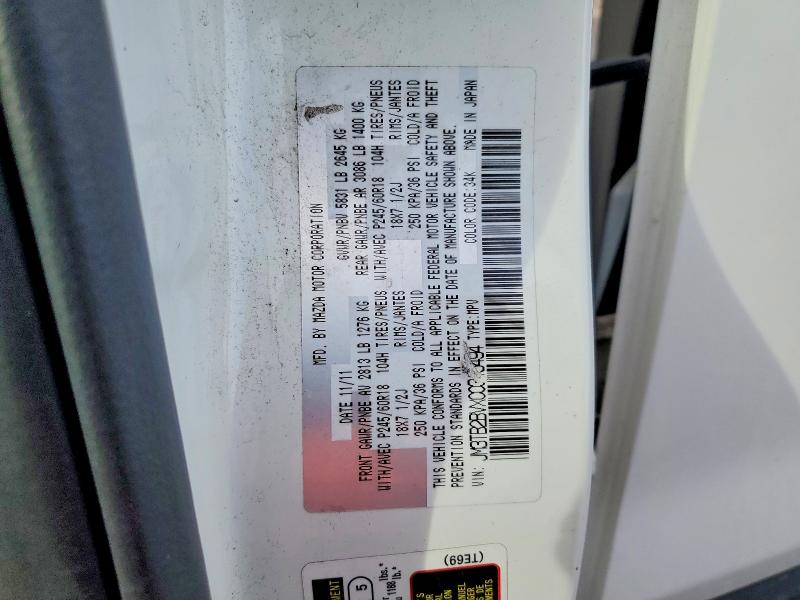 Aukcja sprzedaży 2012 Mazda Cx-9, vin: JM3TB2BVXC0345494, numer aukcji: 78190765