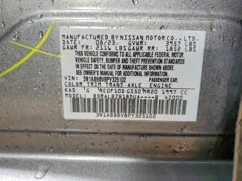 Продаж на аукціоні авто 2023 Nissan Sentra, vin: 3N1AB8BV8PY325102, номер лоту: 77923925