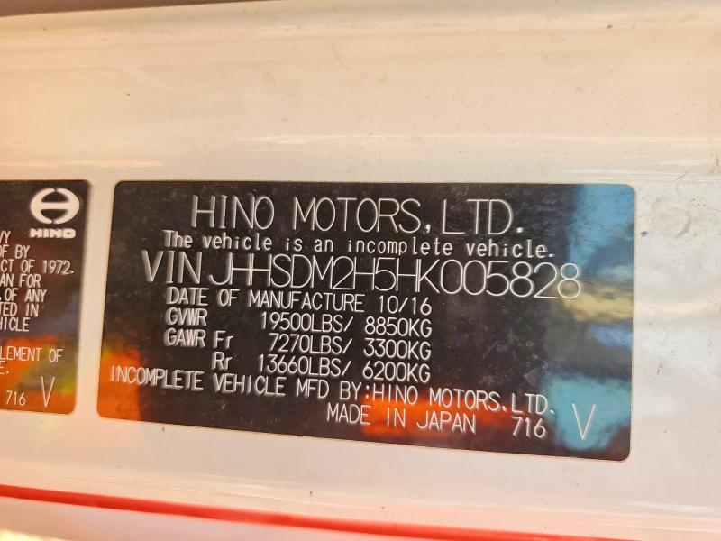 Aukcja sprzedaży 2017 Hino 195, vin: JHHSDM2H5HK005828, numer aukcji: 56532896