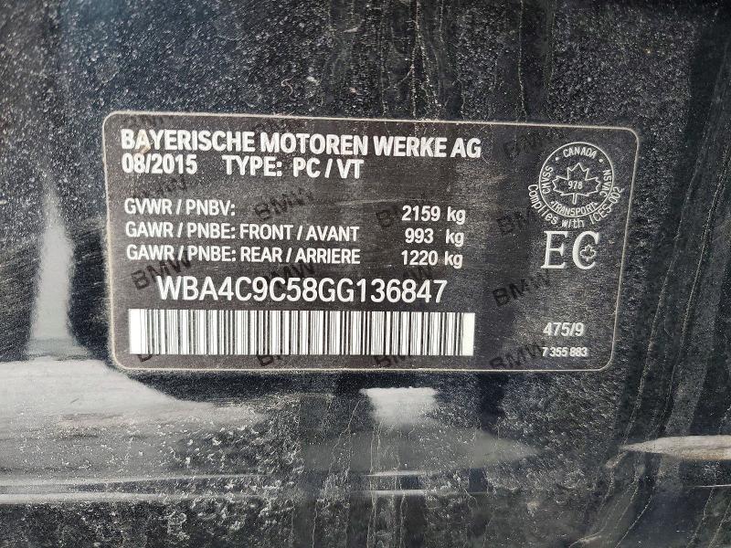 77918515 :رقم المزاد ، WBA4C9C58GG136847 vin ، 2016 Bmw 428 مزاد بيع