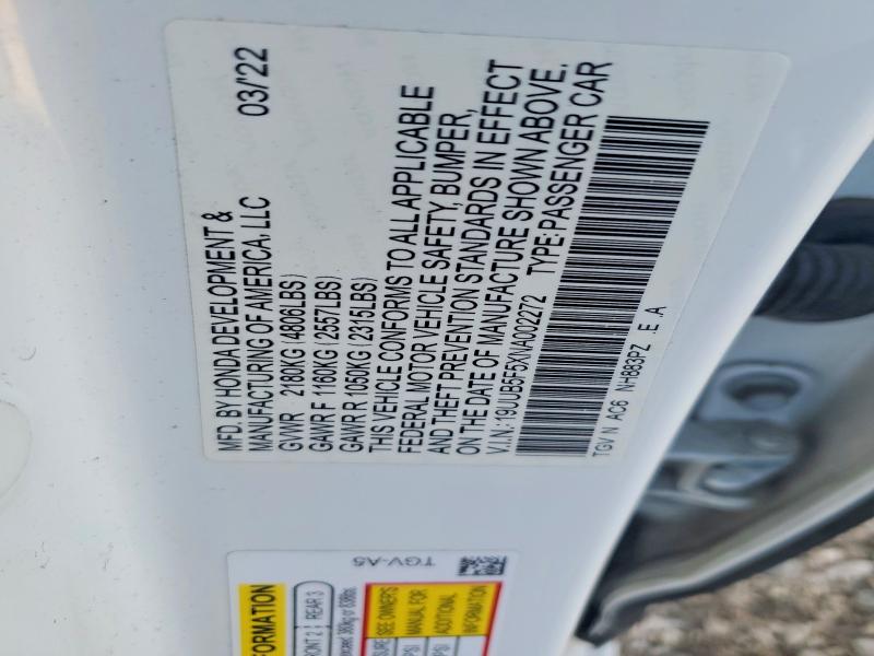 Aukcja sprzedaży 2022 Acura Tlx, vin: 19UUB5F5XNA002272, numer aukcji: 76831035