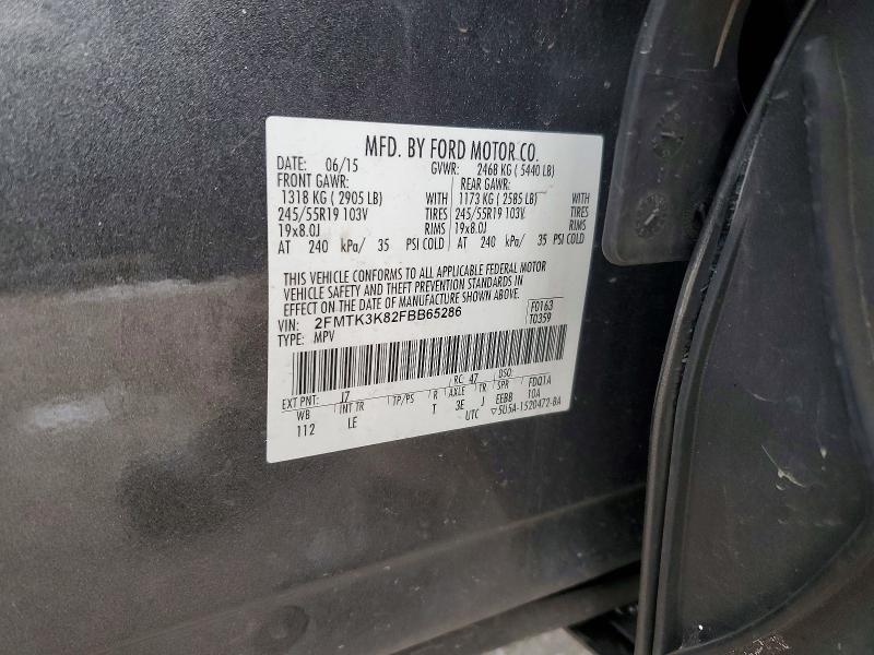 2015 Ford Edge მანქანა იყიდება აუქციონზე, vin: 2FMTK3K82FBB65286, აუქციონის ნომერი: 75461065