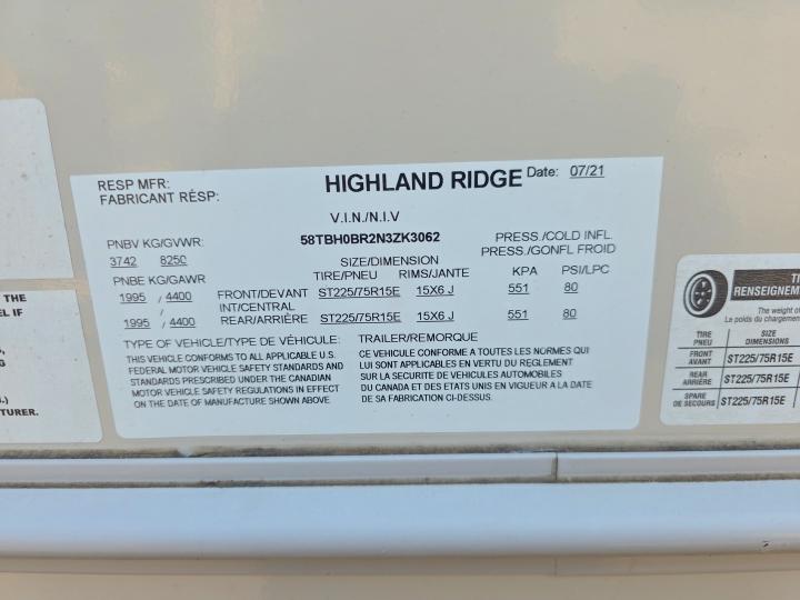 Продажа на аукционе авто 2022 Highland Ridge Highland Ridge, vin: 58TBH0BR2N3ZK3062, номер лота: 79401945