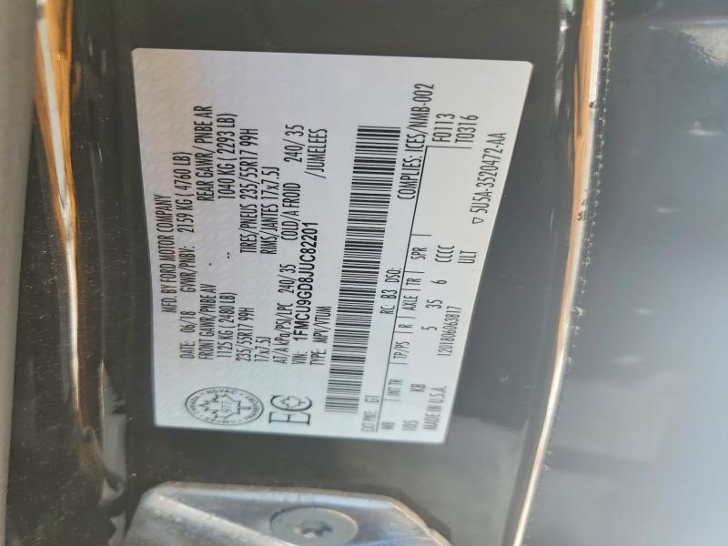 Aukcja sprzedaży 2018 Ford Escape, vin: 1FMCU9GD8JUC82201, numer aukcji: 78807465