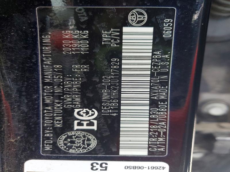 78484075 :رقم المزاد ، 4T1B61HK2JU117829 vin ، 2018 Toyota Camry مزاد بيع