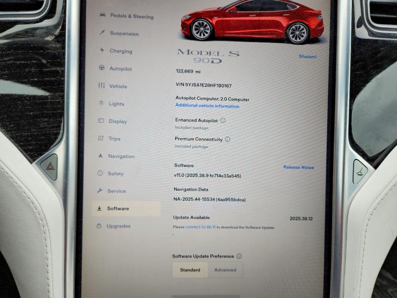 77076285 :رقم المزاد ، 5YJSA1E28HF180167 vin ، 2017 Tesla Model S مزاد بيع