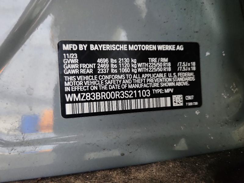 79096505 :رقم المزاد ، WMZ83BR00R3S21103 vin ، 2024 Mini Cooper مزاد بيع