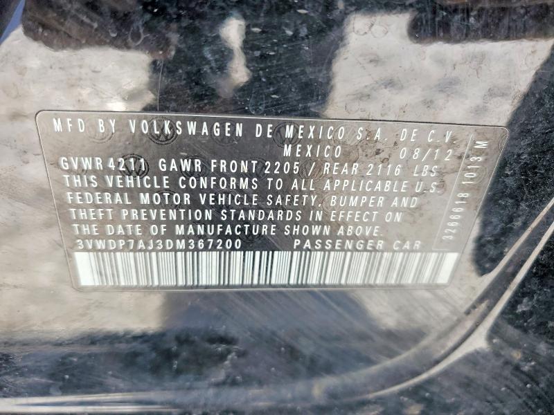 Aukcja sprzedaży 2013 Volkswagen Jetta, vin: 3VWDP7AJ3DM367200, numer aukcji: 77544285