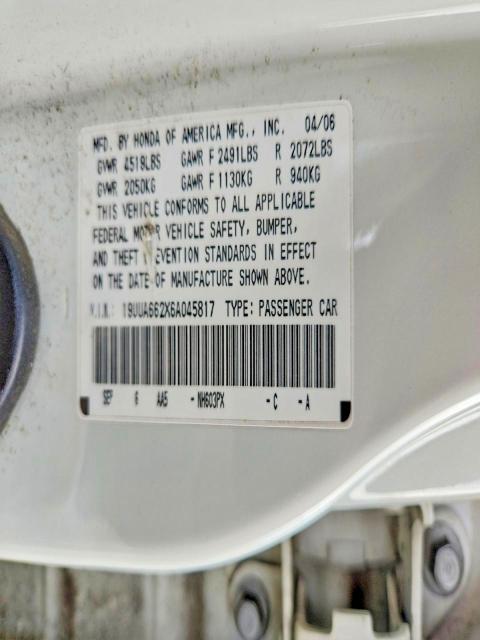 79014895 :رقم المزاد ، 19UUA662X6A045817 vin ، 2006 Acura 3.2tl مزاد بيع