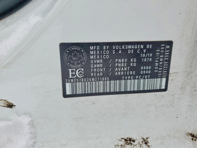 Продажа на аукционе авто 2019 Volkswagen Jetta, vin: 3VWE57BU2KM271865, номер лота: 74348315