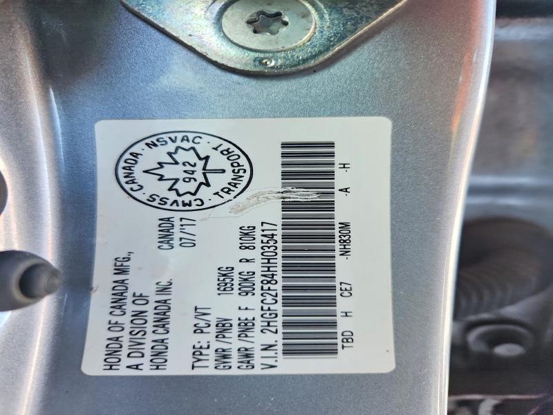 Aukcja sprzedaży 2017 Honda Civic, vin: 2HGFC2F84HH035417, numer aukcji: 77530955