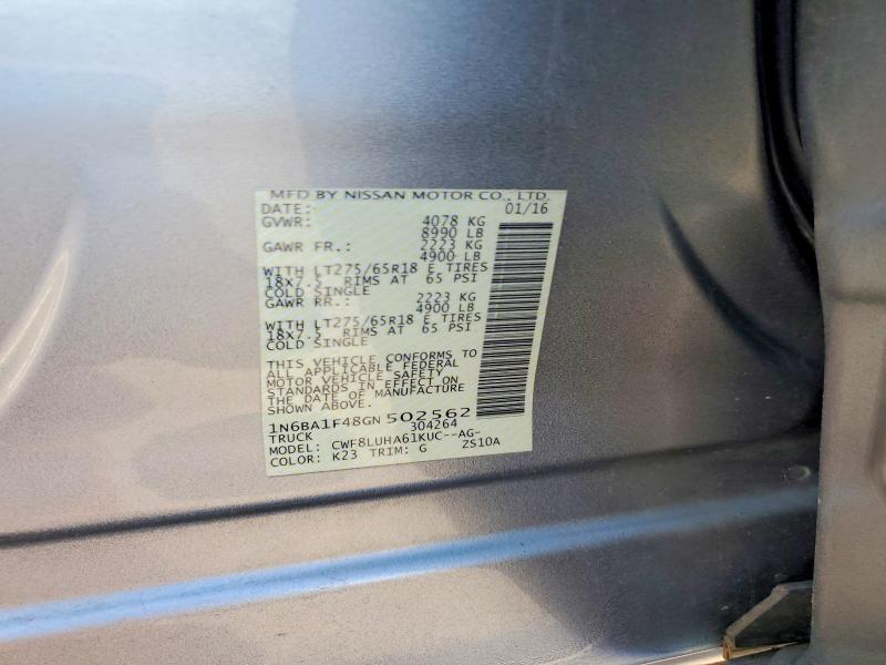 Aukcja sprzedaży 2016 Nissan Titan Xd S, vin: 1N6BA1F48GN502562, numer aukcji: 77858685