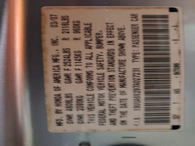 Продажа на аукционе авто 2007 Acura Tl, vin: 19UUA66297A027231, номер лота: 96777095
