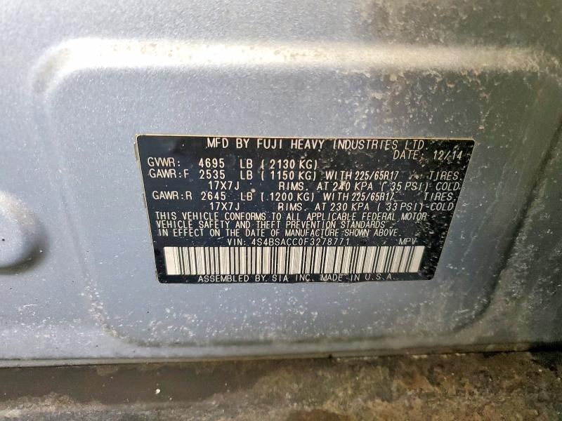Продаж на аукціоні авто 2015 Subaru Outback, vin: 4S4BSACC0F3278771, номер лоту: 76909015
