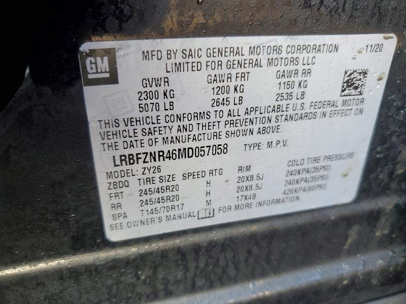 Aukcja sprzedaży 2021 Buick Envision, vin: LRBFZNR46MD057058, numer aukcji: 78006555