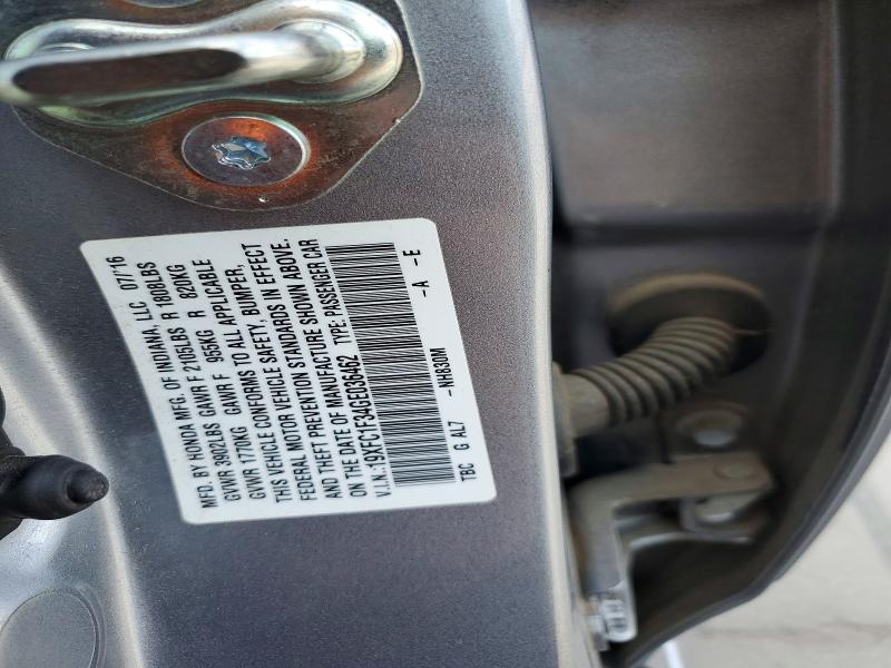 Продаж на аукціоні авто 2016 Honda Civic, vin: 19XFC1F34GE036462, номер лоту: 77910295