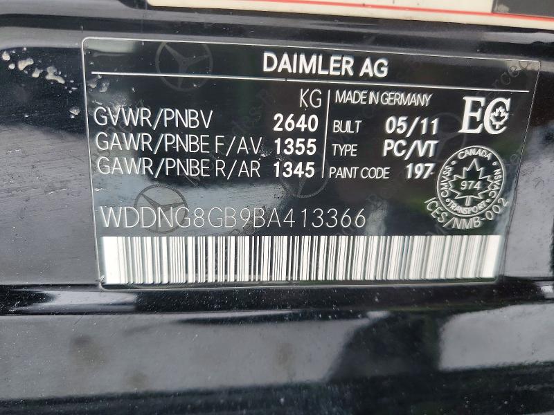 Aukcja sprzedaży 2011 Mercedes-benz S, vin: WDDNG8GB9BA413366, numer aukcji: 75203915