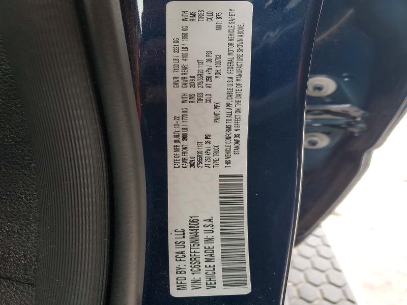 Продажа на аукционе авто 2022 Ram 1500 Big Horn Crew C, vin: 1C6SRFFT5NN448061, номер лота: 75774205