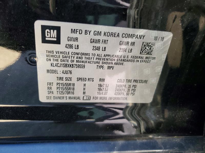 Aukcja sprzedaży 2019 Buick Encore, vin: KL4CJ1SBXKB759559, numer aukcji: 78524255