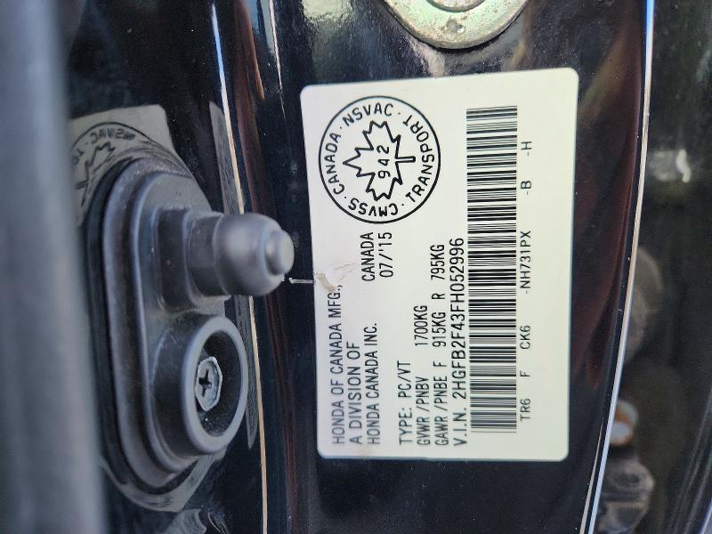 Aukcja sprzedaży 2015 Honda Civic, vin: 2HGFB2F43FH052996, numer aukcji: 78508405