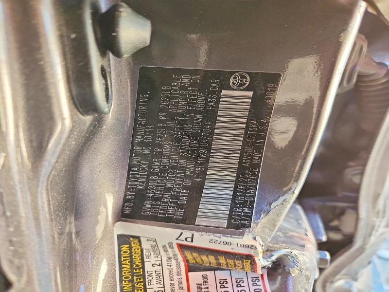 2015 Toyota Camry მანქანა იყიდება აუქციონზე, vin: 4T1BF1FK9FU477044, აუქციონის ნომერი: 76619865