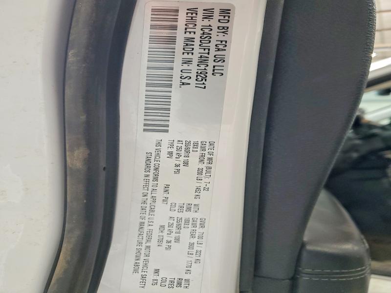 Продажа на аукционе авто 2022 Dodge Durango, vin: 1C4SDJFT4NC192517, номер лота: 75164985