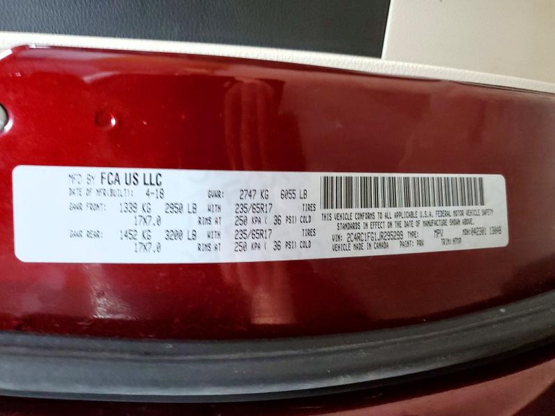 76901325 :رقم المزاد ، 2C4RC1FG1JR295299 vin ، 2018 Chrysler Pacifica مزاد بيع
