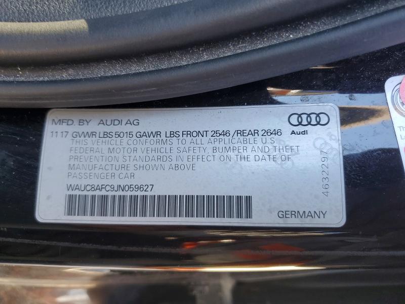 2018 Audi A6 მანქანა იყიდება აუქციონზე, vin: WAUC8AFC9JN059627, აუქციონის ნომერი: 79307035