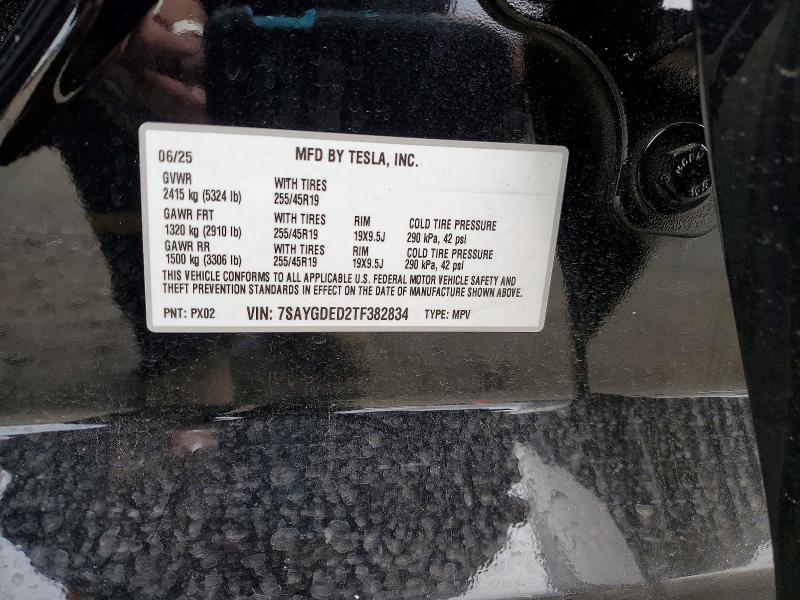 Aukcja sprzedaży 2026 Tesla Model Y, vin: 7SAYGDED2TF382834, numer aukcji: 75862945
