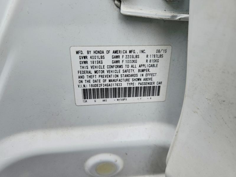 75086715 :رقم المزاد ، 19UDE2F34GA017633 vin ، 2016 Acura Ilx مزاد بيع