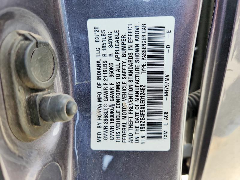 Продаж на аукціоні авто 2020 Honda Insight, vin: 19XZE4F5XLE012462, номер лоту: 77979565