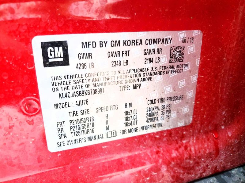 Продажа на аукционе авто 2019 Buick Encore, vin: KL4CJASB9KB708991, номер лота: 77942975